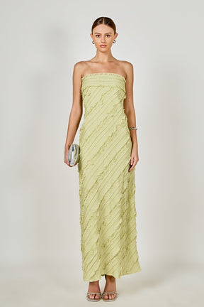 Strapless Ruffled Maxi Dress