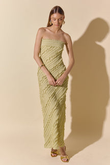Strapless Ruffled Maxi Dress