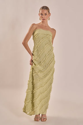 Strapless Ruffled Maxi Dress