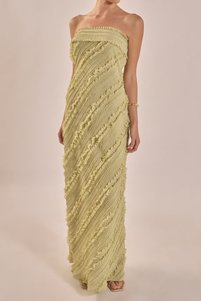 Strapless Ruffled Maxi Dress