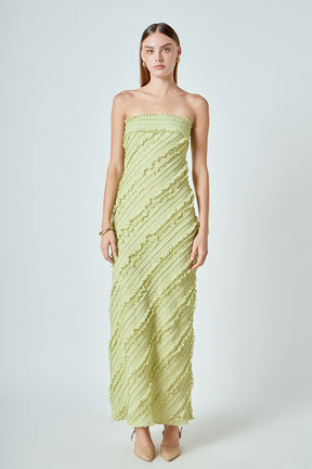 ENDLESS ROSE - Juliette Strapless Ruffled Maxi Dress - DRESSES available at Objectrare