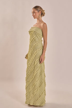 Strapless Ruffled Maxi Dress