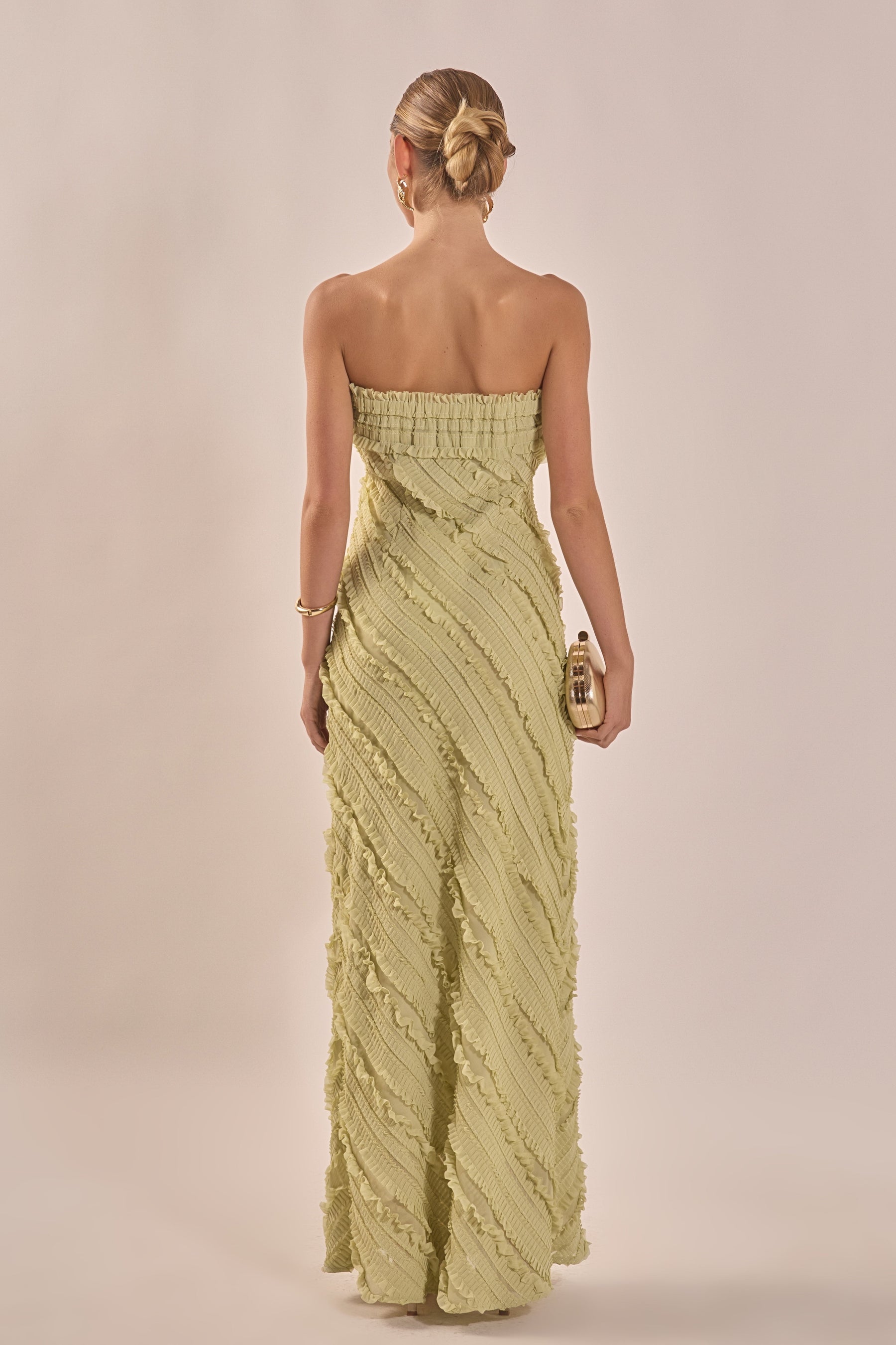 Strapless Ruffled Maxi Dress