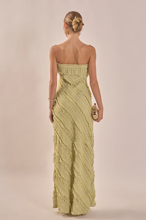 Strapless Ruffled Maxi Dress