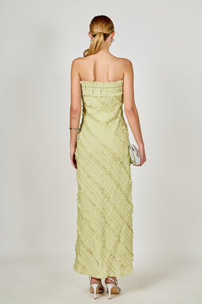 Strapless Ruffled Maxi Dress