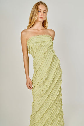 Strapless Ruffled Maxi Dress