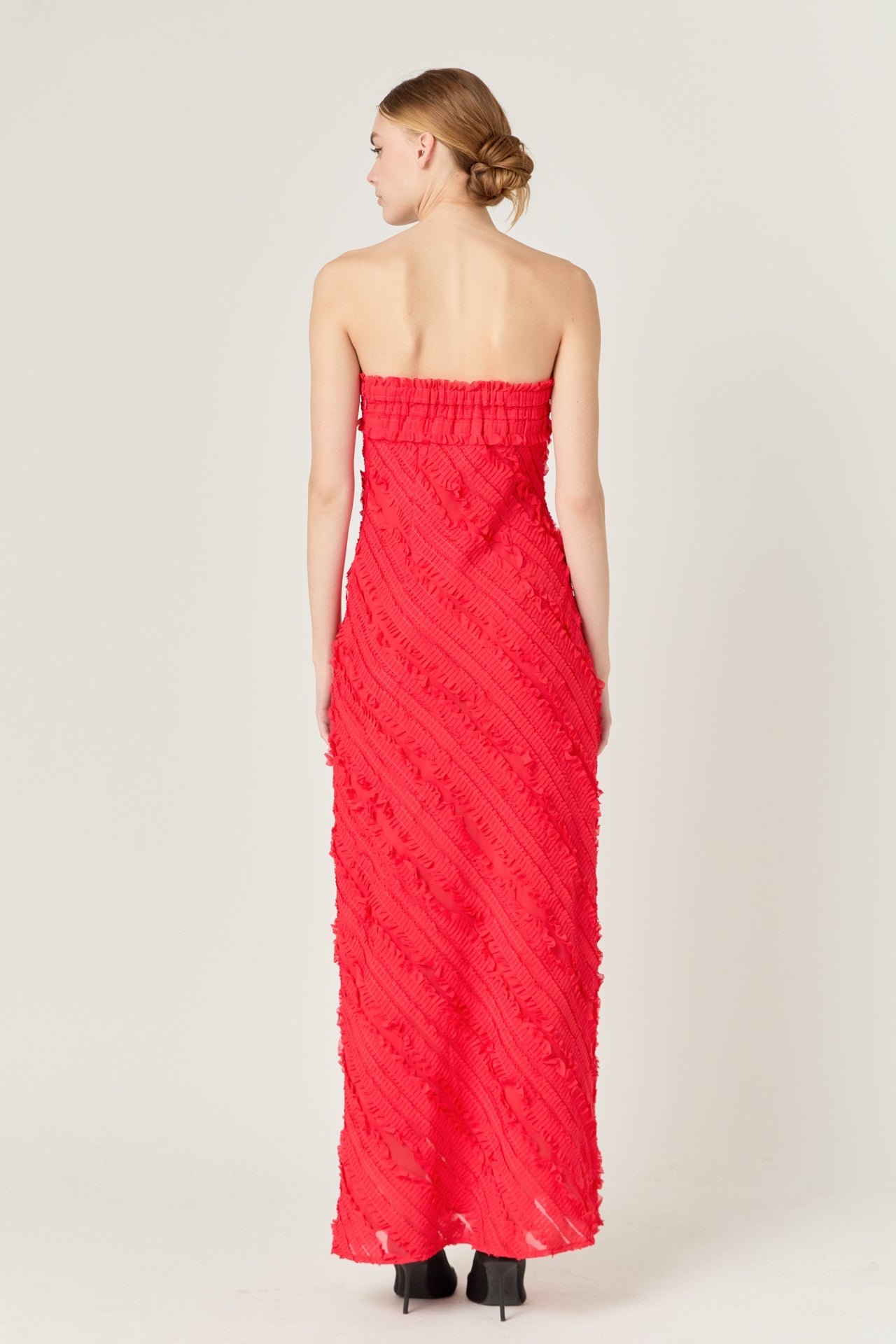 ENDLESS ROSE - Endless Rose - Strapless Ruffled Maxi Dress - DRESSES available at Objectrare