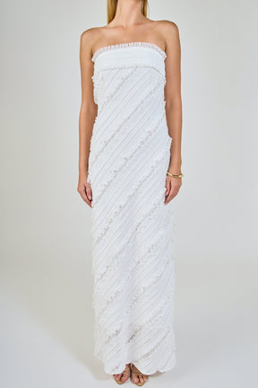 Strapless Ruffled Maxi Dress