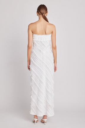 ENDLESS ROSE - Strapless Ruffled Maxi Dress - DRESSES available at Objectrare