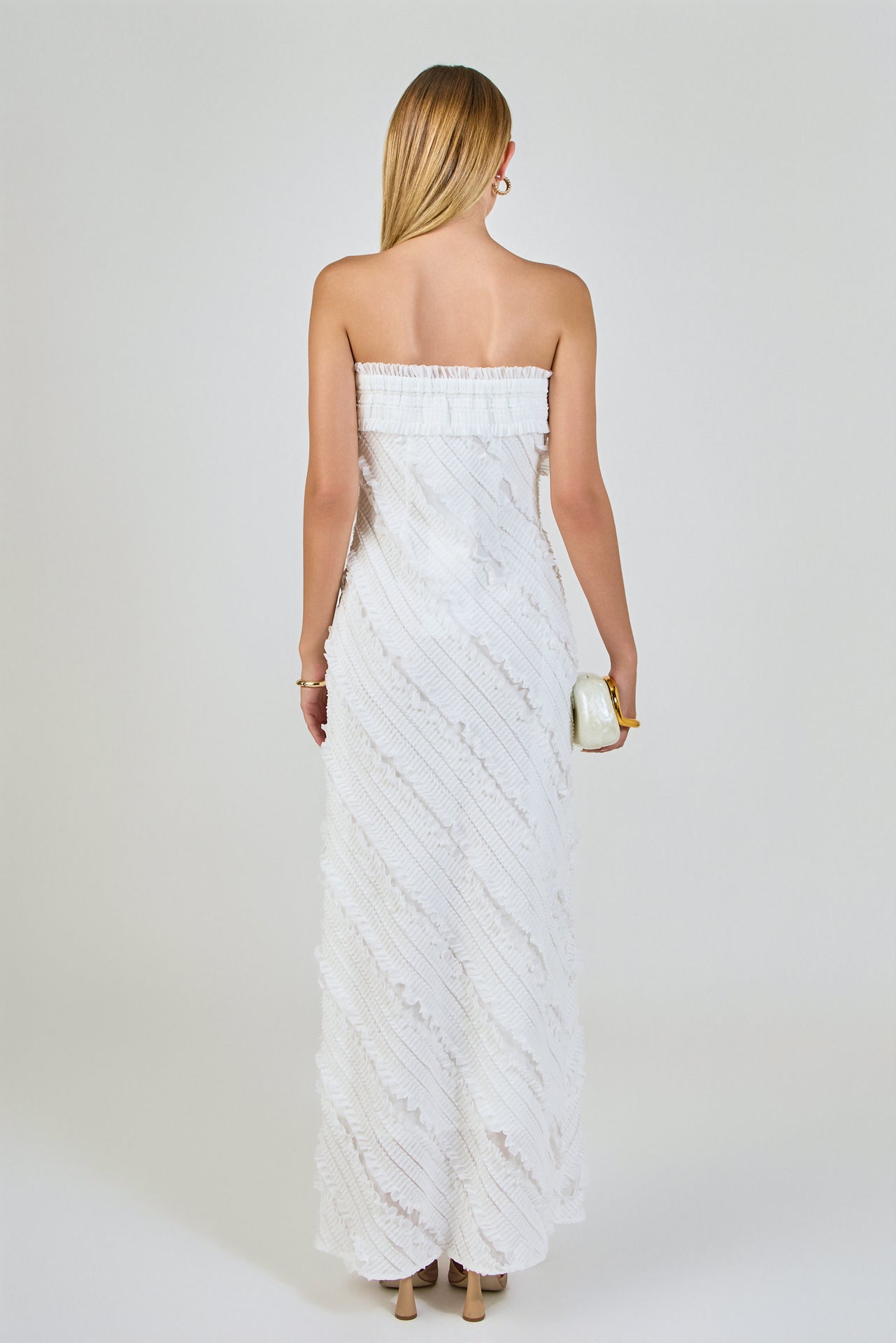 Strapless Ruffled Maxi Dress