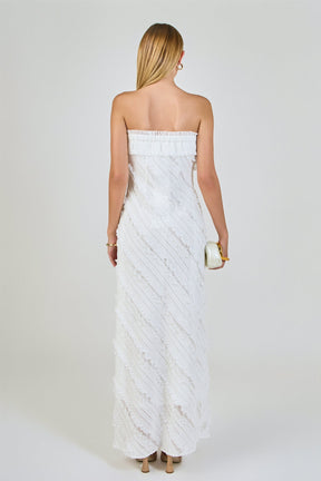 Strapless Ruffled Maxi Dress