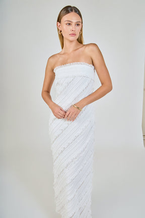 Strapless Ruffled Maxi Dress