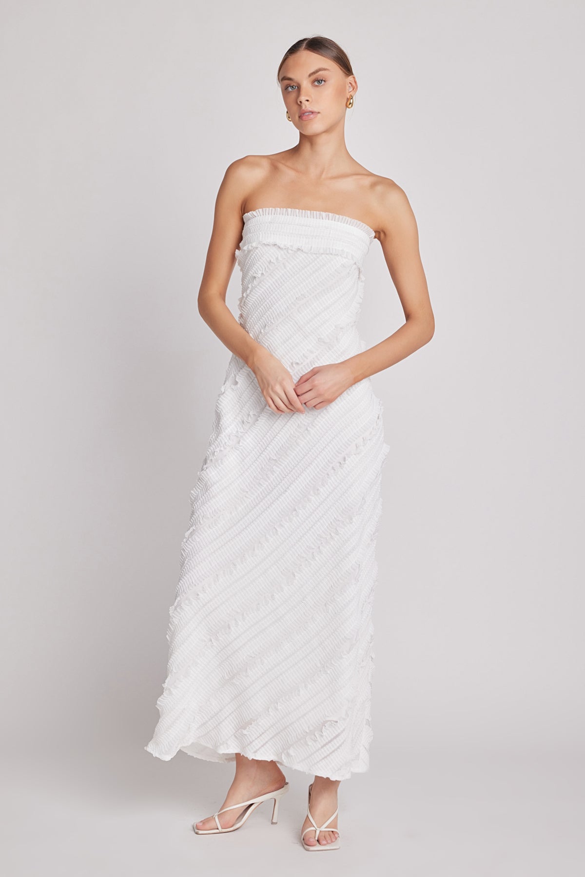 Strapless Ruffled Maxi Dress