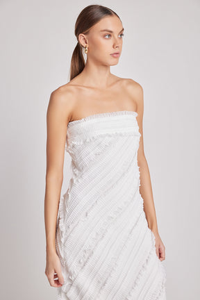 ENDLESS ROSE - Strapless Ruffled Maxi Dress - DRESSES available at Objectrare