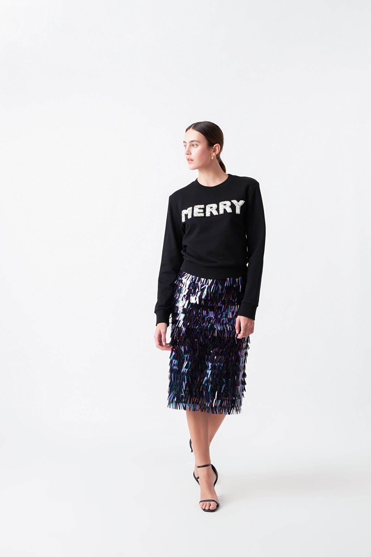 Merry Beaded Sweatshirt