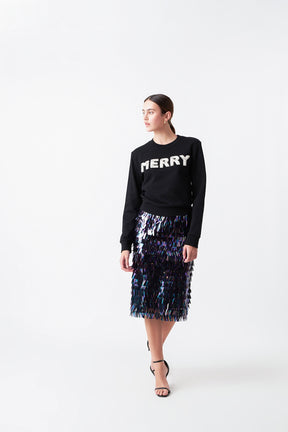 Merry Beaded Sweatshirt