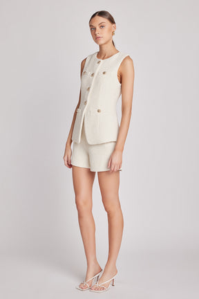 ENDLESS ROSE - Lauren Tweed Buttoned Long Split Top - TOPS available at Objectrare
