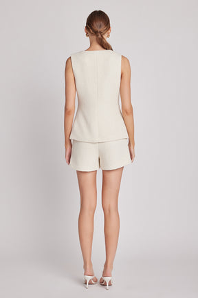 ENDLESS ROSE - Lauren Tweed Buttoned Long Split Top - TOPS available at Objectrare