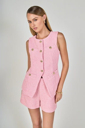 ENDLESS ROSE - Lauren Tweed Buttoned Long Split Top - TOPS available at Objectrare