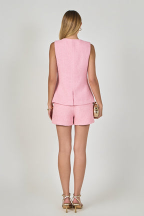 ENDLESS ROSE - Lauren Tweed Buttoned Long Split Top - TOPS available at Objectrare