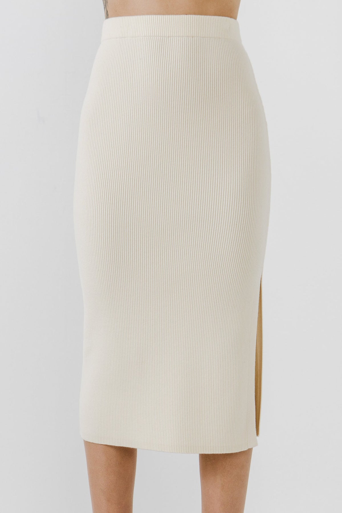 ENDLESS ROSE - Side Slit Midi Skirt - SKIRTS available at Objectrare