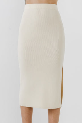 ENDLESS ROSE - Side Slit Midi Skirt - SKIRTS available at Objectrare