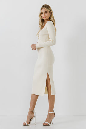 Side Slit Midi Skirt