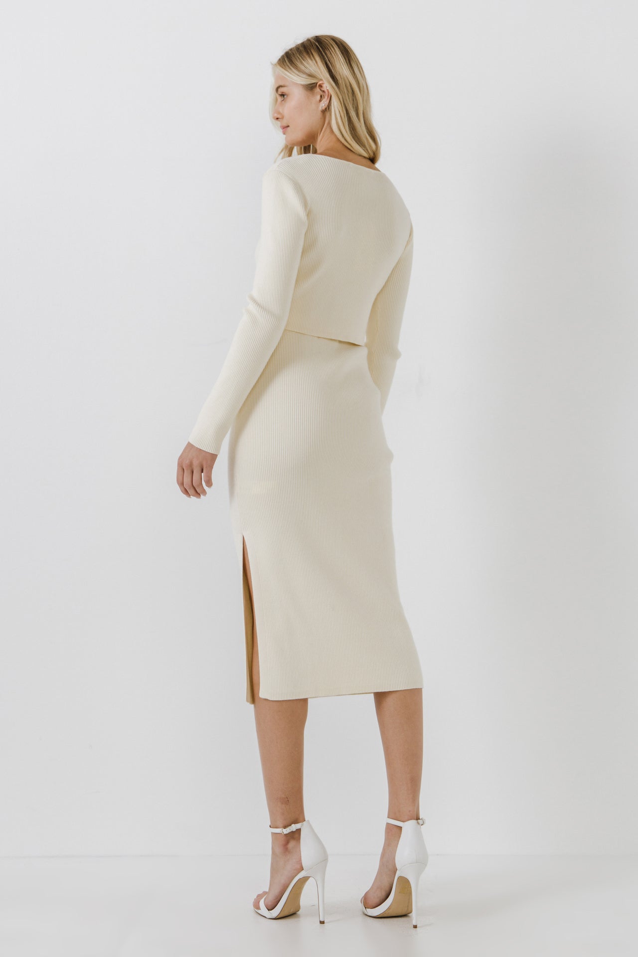 ENDLESS ROSE - Side Slit Midi Skirt - SKIRTS available at Objectrare