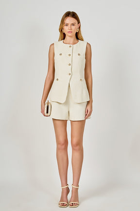 ENDLESS ROSE - Lauren Tweed Buttoned Shorts - SHORTS available at Objectrare