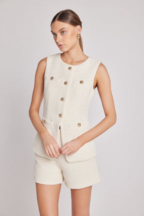 ENDLESS ROSE - Lauren Tweed Buttoned Shorts - SHORTS available at Objectrare