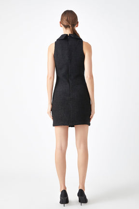 ENDLESS ROSE - Tweed Halter Mini Dress - Apparel & Accessories > Clothing > Dresses available at Objectrare