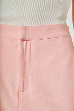 ENDLESS ROSE - Front Slit Linen Midi Skirt - SKIRTS available at Objectrare