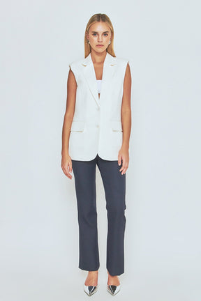 ENDLESS ROSE - Endless Rose - Linen Oversize Vest Blazer - BLAZERS available at Objectrare