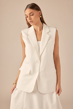 Linen Oversize Vest Blazer