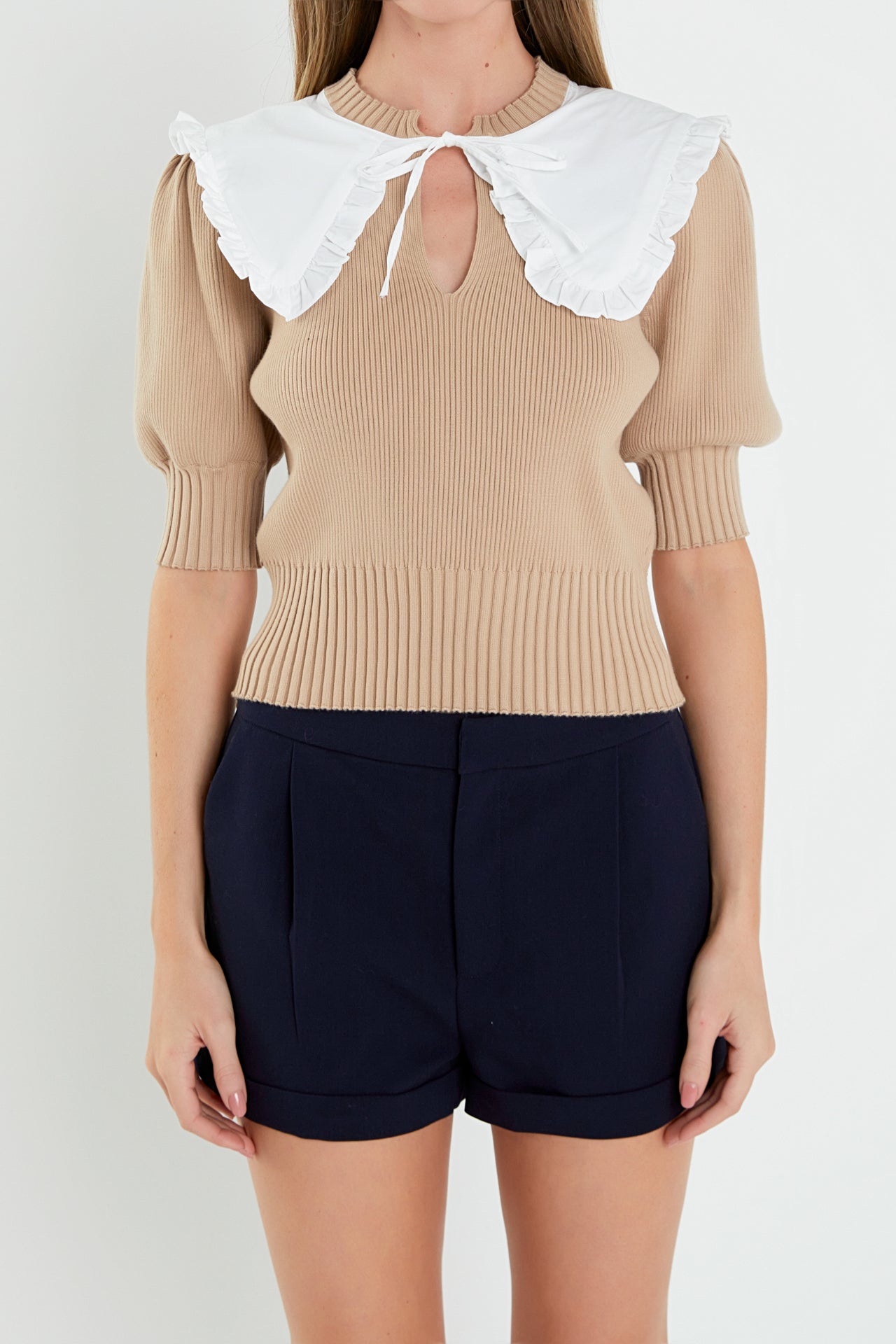 ENGLISH FACTORY - Collared Sweater Top - SWEATERS & KNITS available at Objectrare