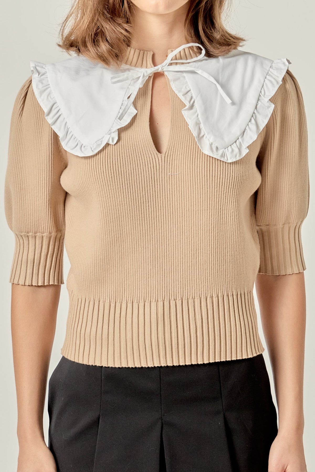 ENGLISH FACTORY - Collared Knit Sweater - SWEATERS & KNITS available at Objectrare