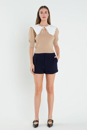 ENGLISH FACTORY - Collared Sweater Top - SWEATERS & KNITS available at Objectrare