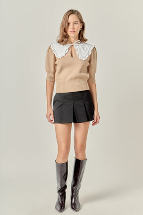 ENGLISH FACTORY - Collared Knit Sweater - SWEATERS & KNITS available at Objectrare