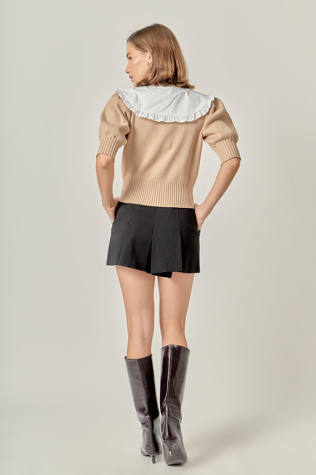 ENGLISH FACTORY - Collared Knit Sweater - SWEATERS & KNITS available at Objectrare