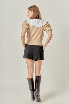 ENGLISH FACTORY - Collared Knit Sweater - SWEATERS & KNITS available at Objectrare
