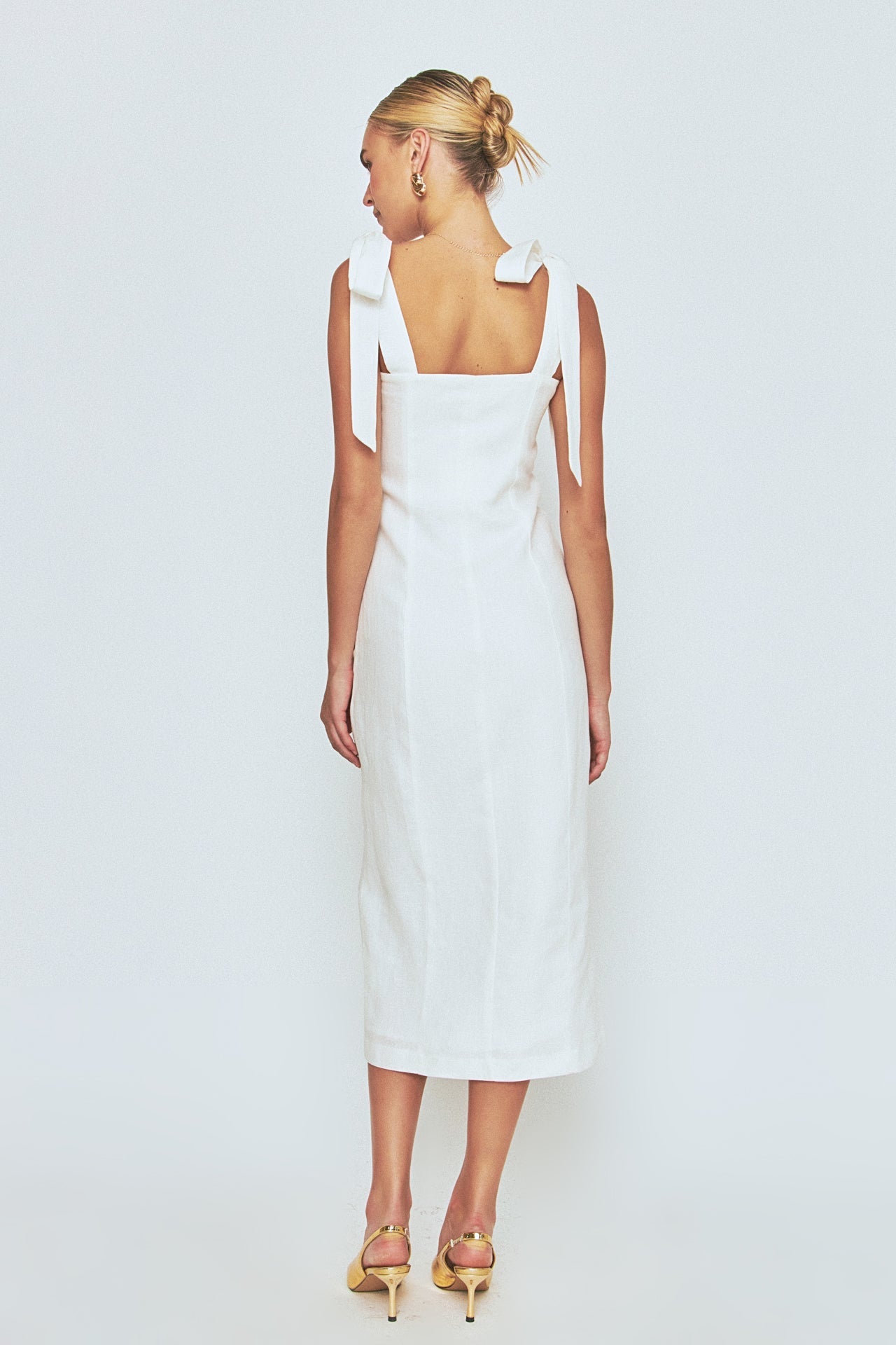 ENDLESS ROSE - Linen Buttoned Maxi Dress - DRESSES available at Objectrare