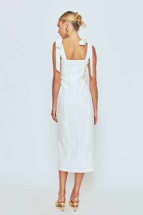 ENDLESS ROSE - Linen Buttoned Maxi Dress - DRESSES available at Objectrare
