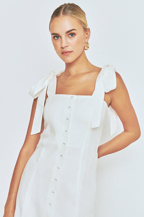 ENDLESS ROSE - Linen Buttoned Maxi Dress - DRESSES available at Objectrare