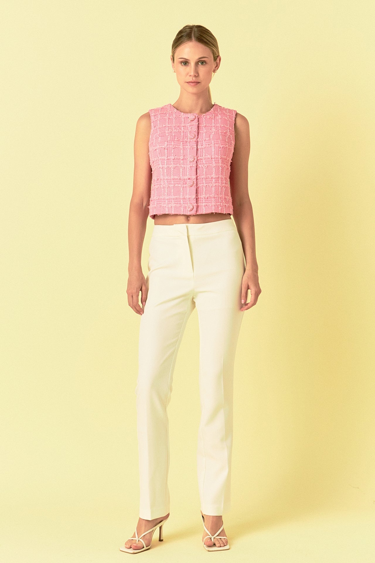 ENDLESS ROSE - Tweed Shirt Vest - VESTS available at Objectrare