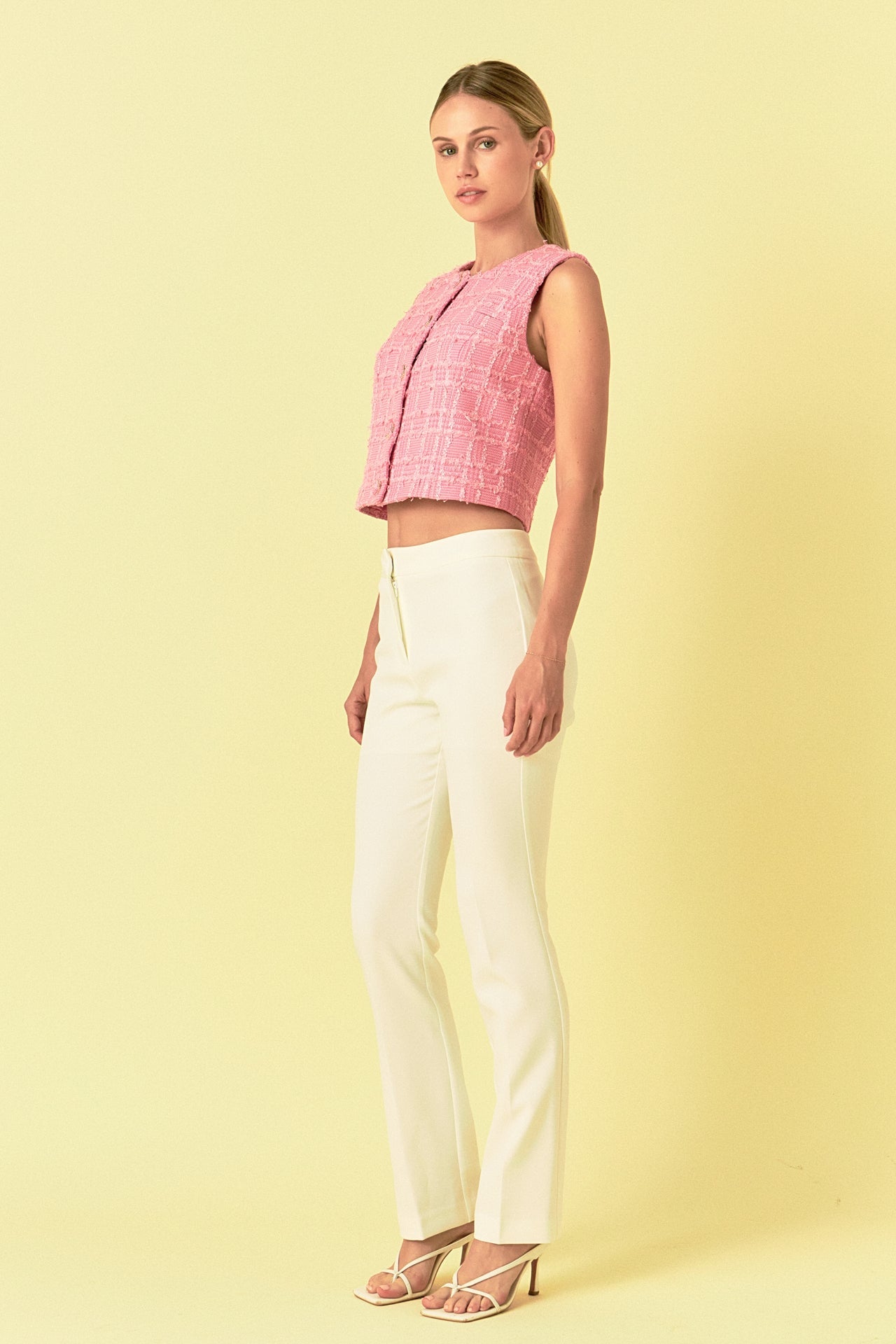 ENDLESS ROSE - Tweed Shirt Vest - VESTS available at Objectrare