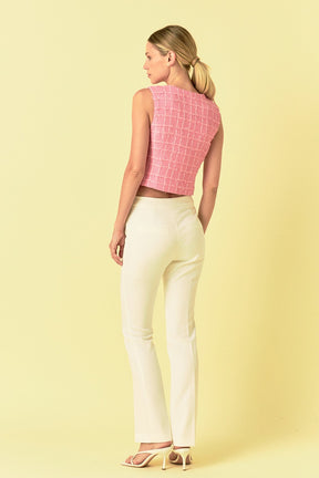 ENDLESS ROSE - Tweed Shirt Vest - VESTS available at Objectrare