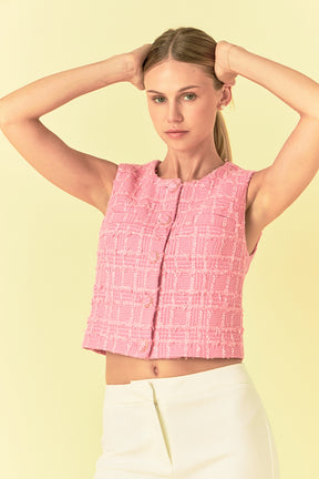 ENDLESS ROSE - Tweed Shirt Vest - TOPS available at Objectrare