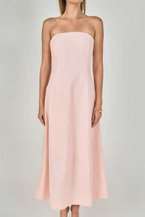 ENDLESS ROSE - Whitney Linen Strapless Dress - DRESSES available at Objectrare