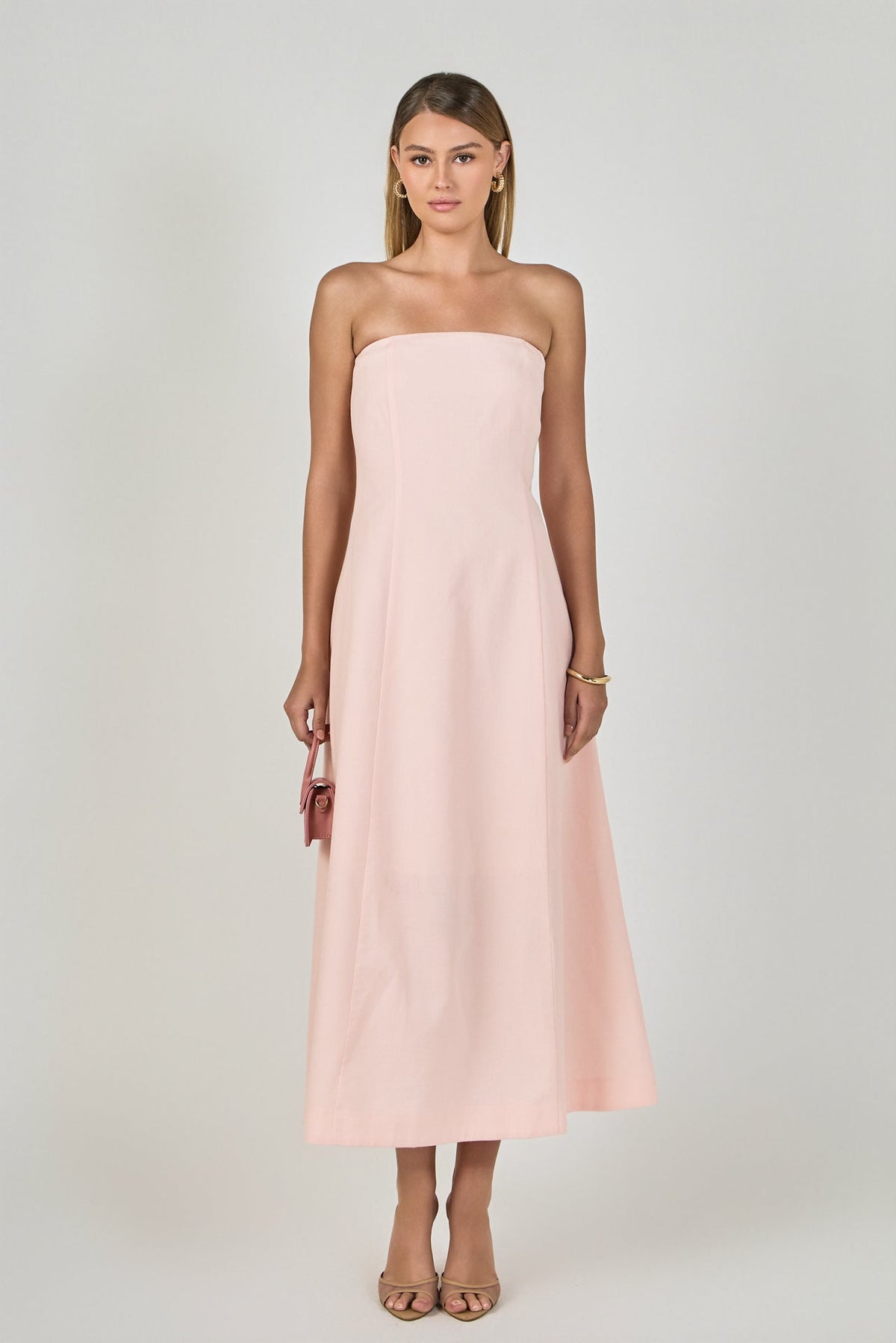 Whitney Linen Strapless Dress