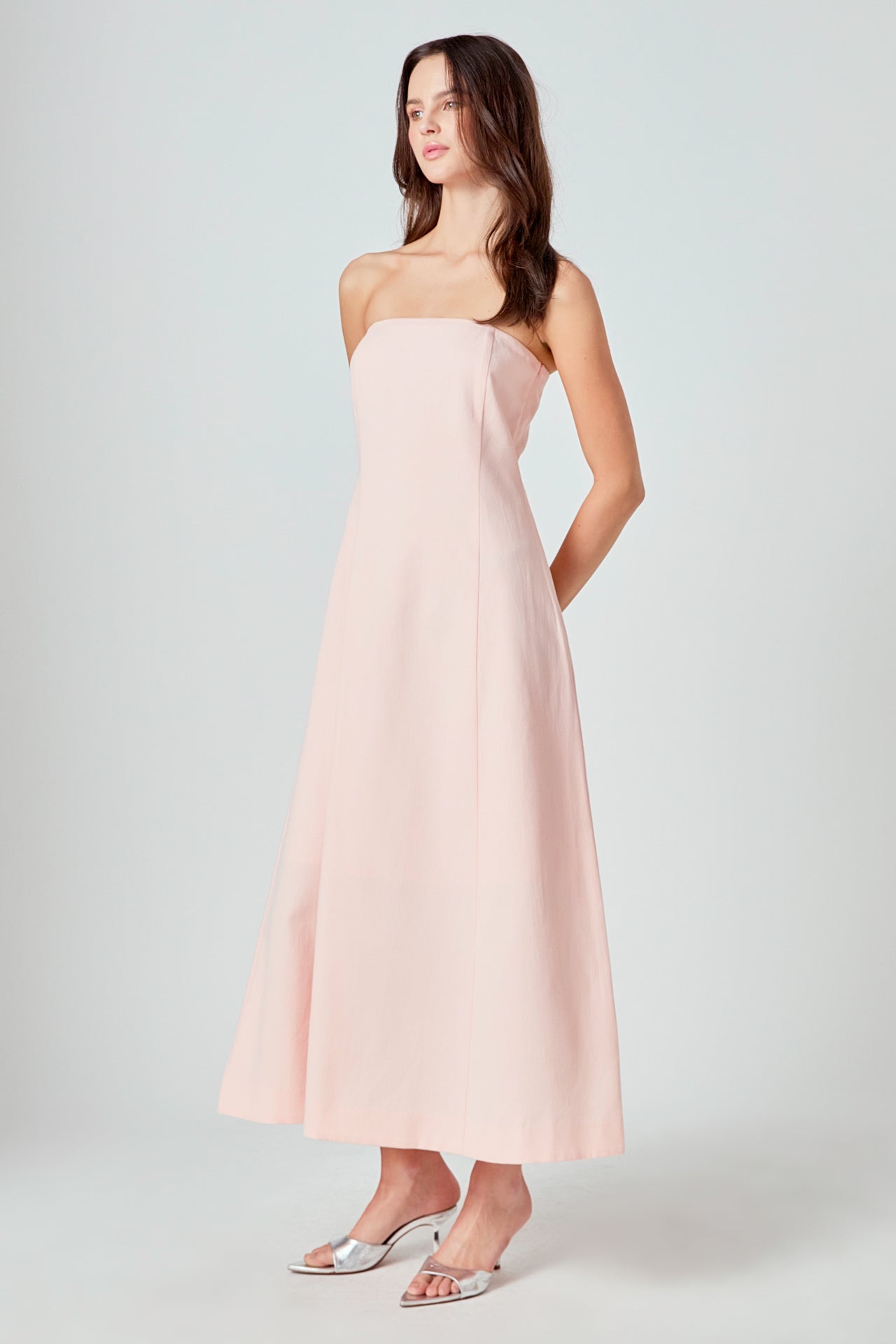 ENDLESS ROSE - Whitney Linen Strapless Dress - DRESSES available at Objectrare
